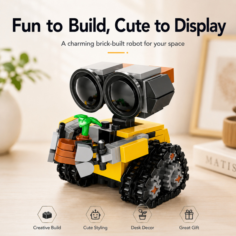 Model Kit Plastic - مجموعة مكعبات بناء روبوت صغير، نموذج